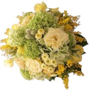 Yellow and Green Bouquet - Flowers Box London