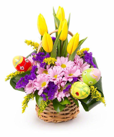 Yellow and Purple Easter Basket