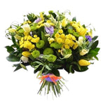 Yellow Chrysanthemum and Purple Bouquet
