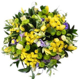 Yellow Chrysanthemum and Purple Bouquet