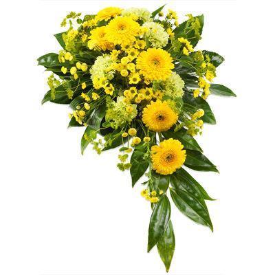 Yellow & Green Funeral Spray - Flowers Box London