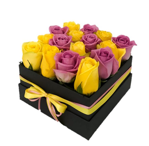 Yellow & Pink Roses Signature Box
