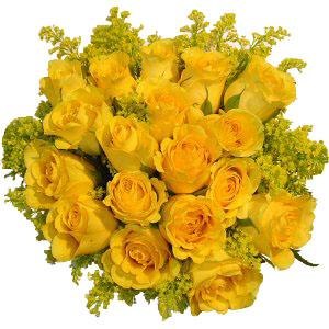 Yellow Roses with Solidago Bouquet